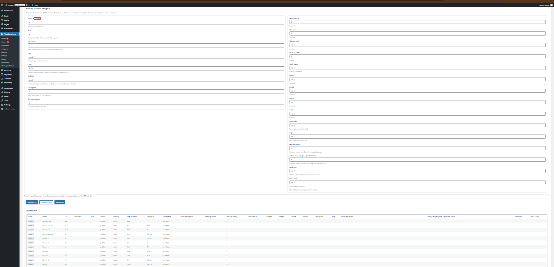 Product Builder fields mapping screenshot