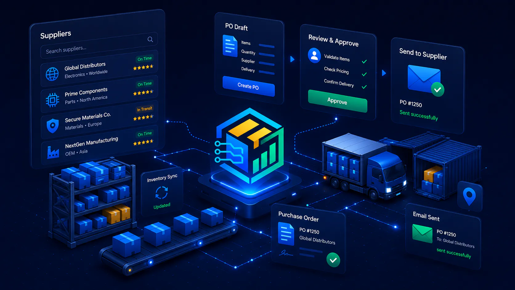 OmniSupply AI supplier purchase order workflow for WooCommerce